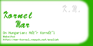 kornel mar business card